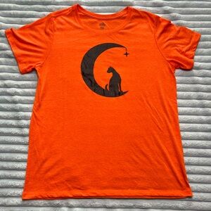 Celebrate It Orange Short Sleeve Tee with Black Cat Design